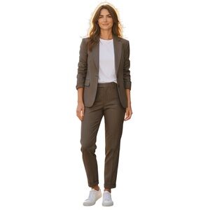 Carlisle taupe Brown coordinated 2 piece pant & jacket suit size 10